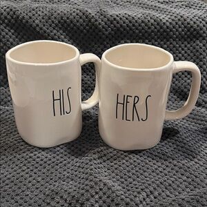 Rae Dunn His and Hers Cream Mugs